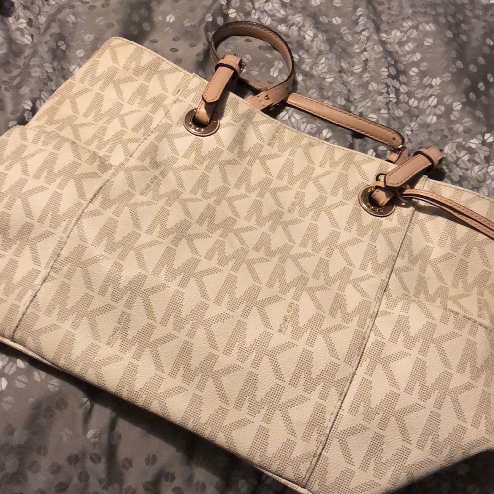 Beige logo Michael kors bag